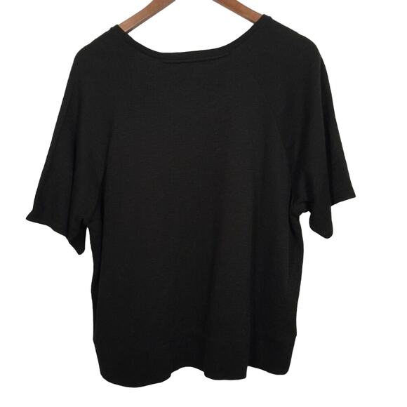 Eileen Fisher Black Organic Cotton Boxy Top Women Small NWOT Classic Lagenlook - Picture 2 of 6